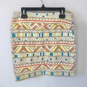 Colourful Aztec Print Skirt AZTEC PRINTS MINI SKIRT SIZE L